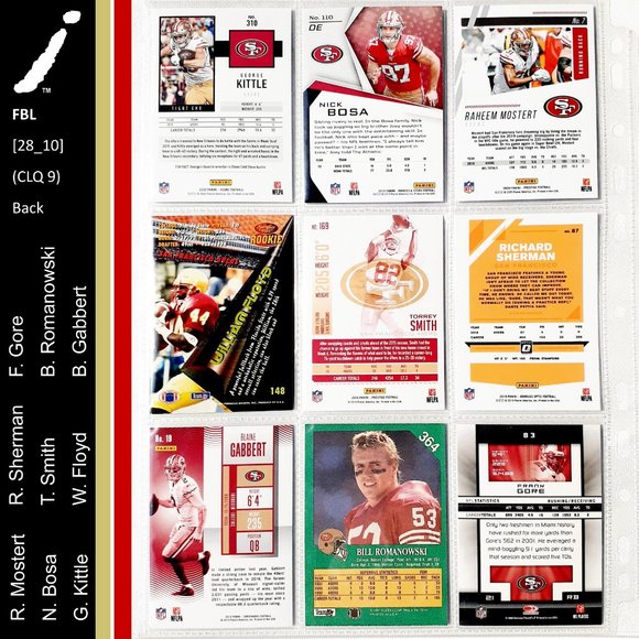 San Francisco 49ers 9 Card Lot - FBL [28_10] - Picture 2 of 8